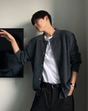 Cash Like Collar Button Cardigan Knit