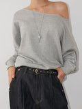 CUT-OFF SHOULDER SWEAT