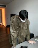 Retro Coated Leather Overshirt