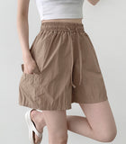 Vacation Beach Summer Banding Cargo Pocket Nylon Shorts