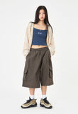 Mesh summer 2-way knit hood zip-up