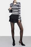 Hidden Stripe Unbalanced Neck T-shirt