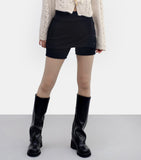 On-Fee Layered Eyelet Biker Pants