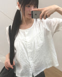 [MADE] Hayoko Vintage Punching Short Sleeve Blouse