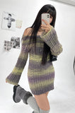 alton stripe off shoulder knit dress