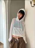 NET CROP SUMMER HOODY