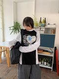 [unisex] Oiko printing color matching raglan long sleeve tee