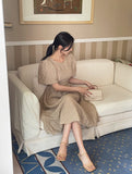 Endel Puff Jacquard Flare Long One Piece