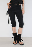 SHIRRING SKIRT-LAYERED PANTS