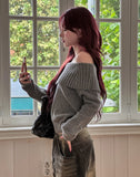 [wool43%] Days Fold Off-Shoulder Knit