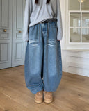 Held Washed Balloon Denim Pants