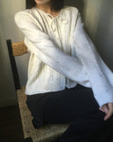 Come Bokashi Pearl Ribbon Knit Cardigan