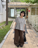 Hub Diagonal Frill Short Sleeve Blouse
