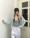 Floin see-through ribbed cardigan