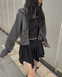 Hota Tiered Shirring Span Mini Skirt