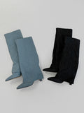 1087 Stiletto Layered Long Boots (8 cm)