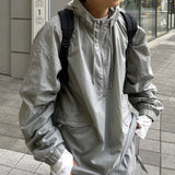 [HARU] SET UP - Hood / Half zip-up anorak