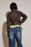 short cutting leather jacket