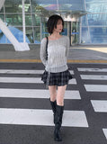 Butts Vintage Button Check Mini Pleated Skirt