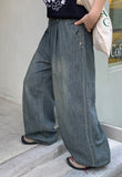 Otsui Pintuck Summer Washing Wide Denim Pants