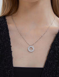 Essence Silver (W) Moissanite Floral Necklace L