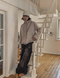 Tech Color Matching High Neck Hood Zip-Up