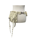 Button Strap Multi Pocket Belt Bag