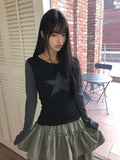 Emu Star Patch Striped Long Sleeve T-shirt