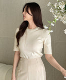 Tilli Pearl Neck Half Length Knit