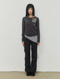 PIECE BIRD Henley Neck Long Sleeve T-Shirt