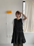 Habom Dot Nylon Layered Sleeveless One Piece