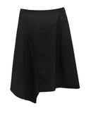 Stripe unbalanced midi skirt