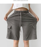 Summer Cooling Cargo Pocket Bermuda Wide Span Shorts