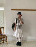 Kaol Stripe Dot Hood Short Sleeve Tee