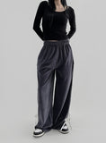 Ryochi Velvet Strap Track Pants