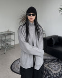 Renki Soft Ribbed Knit Zip-Up
