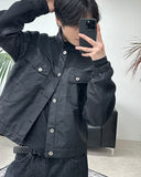 Lafren Crop Mix Knit Jacket