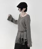 Lynch Fringe V-Neck Knit