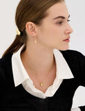 Champagne Moon Dew Drop Silver Volume Necklace