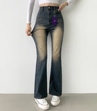 Omyo Hidden Banding Span Semi Bootcut Denim Pants Regular