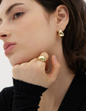 Champagne Full Moon Silver Wide Ring