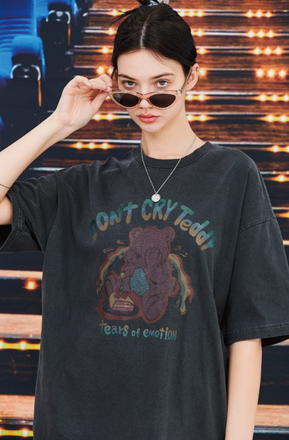 【CPGN STUDIO】Mad Hoppi Short Sleeve T-shirt CPGN STUDIO) [2PACK] Dont Cry Teddy + Mad hoppi 洗水短袖T恤