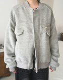 [Quilted lining] Polva brush mohair zipper blouson jumper