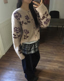 Karim Rose Flower Knit Cardigan