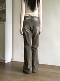 Dockin Vintage Washing Gray Long Bootcut Denim Pants