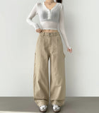 Carpenter Side Pocket Hip Y2K Wide Cotton Pants