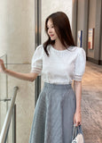 Charlene Jacquard Puff T-Blouse
