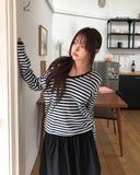 Soy Striped V-Neck Knit