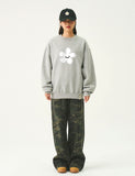 Dot Silhouette Flower Sweatshirt