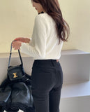 Ets Mink Brushed Openwork Frill Turtleneck Knit